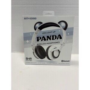 Art+Sound Panda LED Light Up Wireless  Headphones Microphone Bluetooth NEW